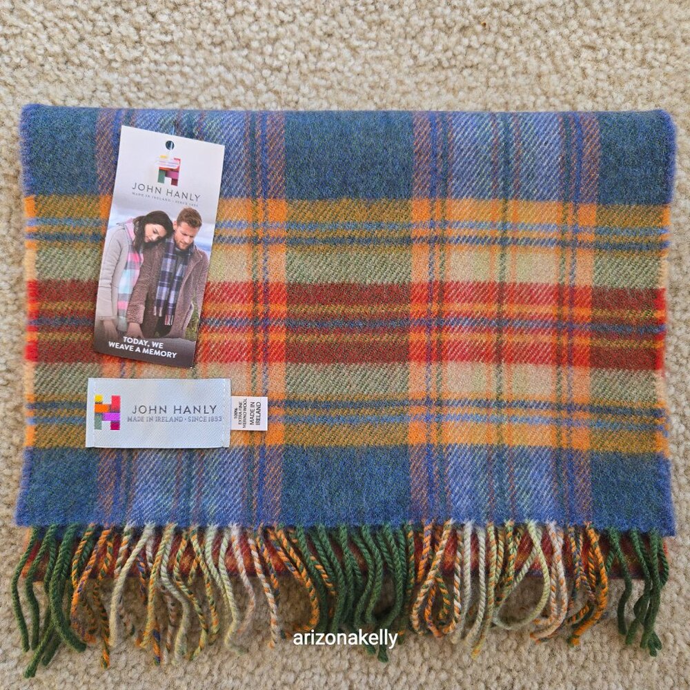 NWT John Hanly Extra Fine Merino Wool Plaid Scarf - Picture 10 of 10